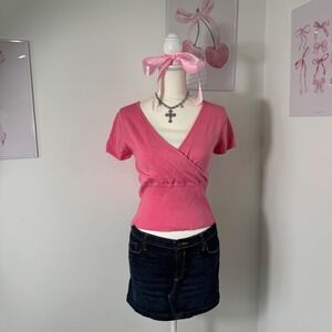 Vintage‎ Y2k Xhilaration Babydoll Wrap Top Sweater Womens Size Medium